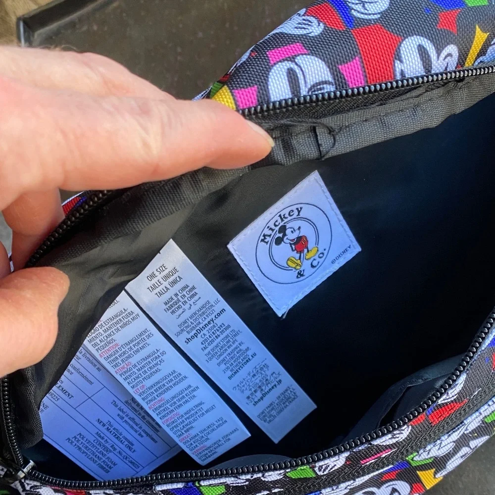 Disney Mickey & Co. Color Block Mickey Selfies Graphic Print Fanny Pack Bag. NWT